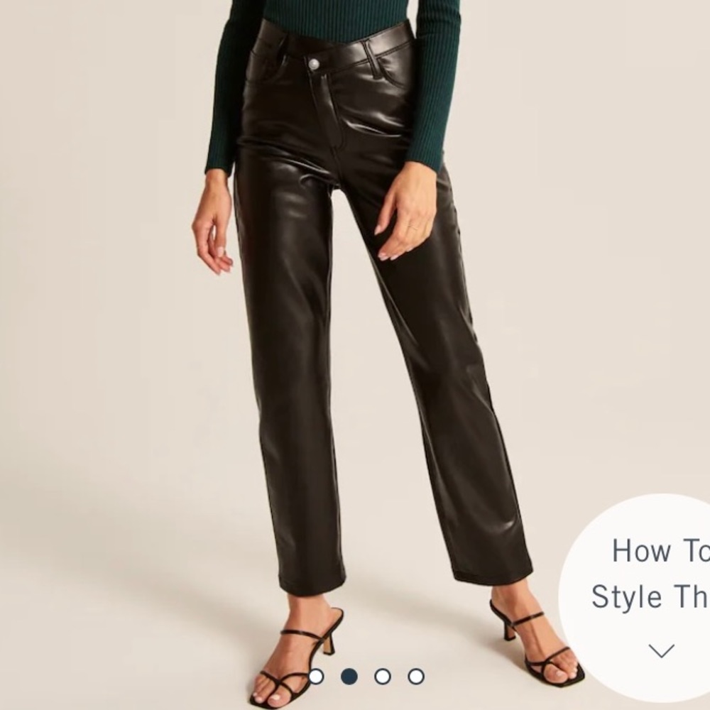 Abercrombie Vegan Leather Dad Pants